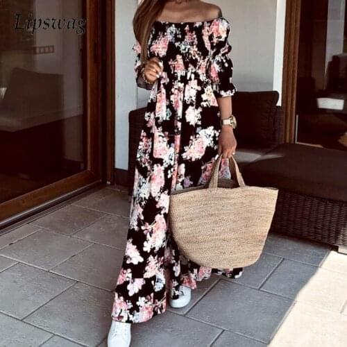 2021 Autumn Fashion Ruffle Long Dress Women Elegant Floral Print Pleated Elastic Slim Dress Office Lady Loose A-Line Party Dress