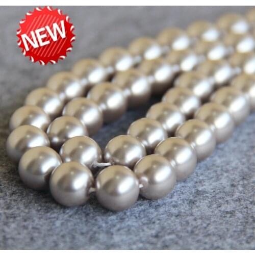 2021 New For Necklace&Bracelet 12mm Silvercolor Shell Pearl Beads DIY Gifts Women Girl Loose Beads Jewelry Making Design 16inch
