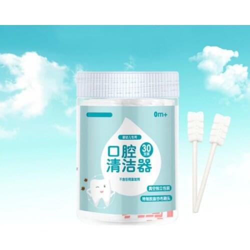 30Pcs Disposable Baby Toothbrush Paper Rod Handle Tongue Cleaner Gauze Toothbrush Infant Oral Cleaning Stick Dental Care 77HD