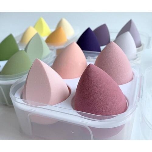 4pcs/box Dry Wet Use Cosmetic Puff Set Liquid Foundation Cream Powder Face Makeup Sponge Soft Egg Puff Make Up Beauty Tools