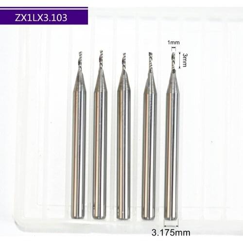 5pcs-3.175mm*1mm*3mm,cnc solid carbide woodworking router bit,1 flute down cut milling cutter,left spiral pvc,acrylic bit