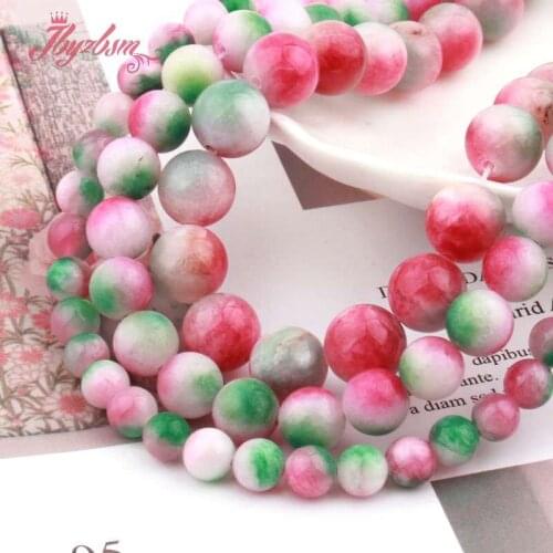 6,8,10,12,14mm Round Candy Multicolor Jades Smooth Loose Ball Stone Beads For DIY Necklace Bracelets Jewelry Making Strand 15"