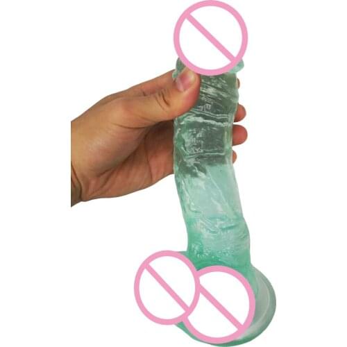 AMABOOM 23*4.5CM Big Dildos for Women Realistic Crystal Dildo Anal Soft Penis Artificial Dick Suction Cup Dildo Adult Sex Toys
