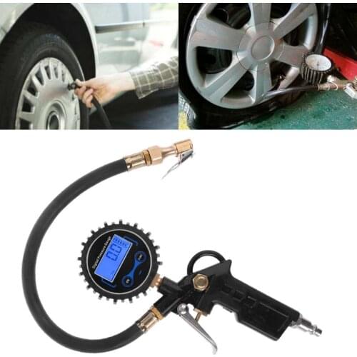 Car Truck Air Tire Inflator with Digital Pressure Gauge 200 PSI Air Chuck & Hose Pistol Type