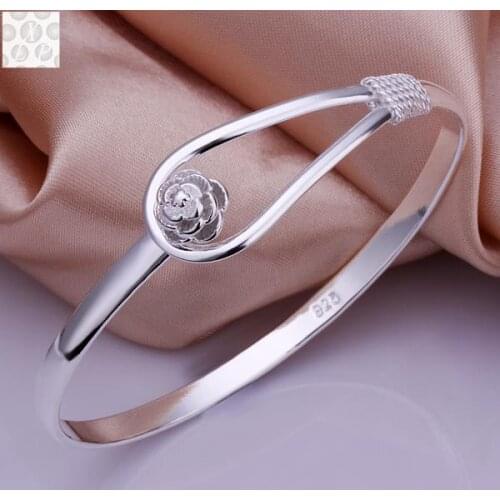 B179 Free Shipping! SGS Test Past Latest Trendy Classic Silver color plated jewelry Hot sell Bangle Wholesale Price