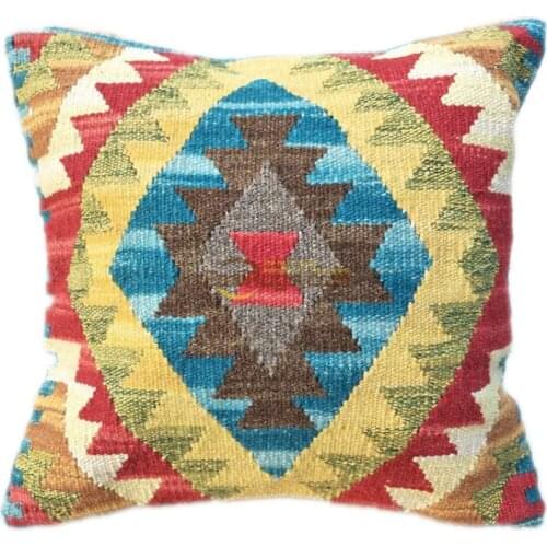 Pillow case 60x60 Handmade Kilim Diy Craft Gift Hand Woven Wool Varies Gorgeou Woolen Decorative