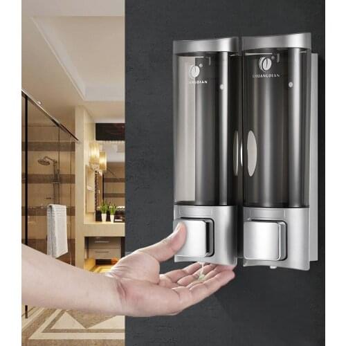 Double Liquid Shampoo Dispenser Manual Press Bathroom Accessories Refillable Liquid Soap Dispenser with 2 pump дозатор мыла