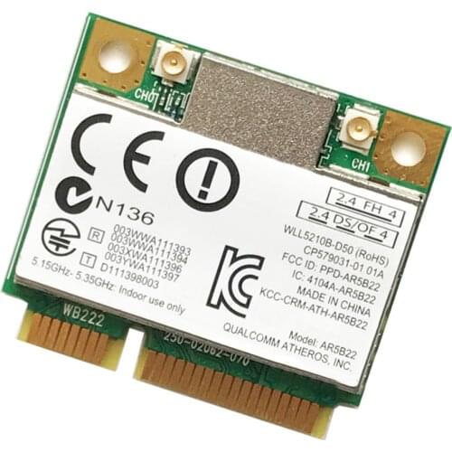 Dual Band 300Mbps Wifi AR5B22 Wireless 802.11a/b/g/n Half Mini PCI-E WLAN 2.4G/5Ghz 4.0 Wi-Fi Wireless Network Card