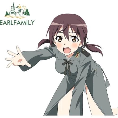 EARLFAMILY 13cm x 12cm for Barkhorn In Trouble Anime Car Assessoires Stickers Personality Laptop Decal Waterproof Car Styling