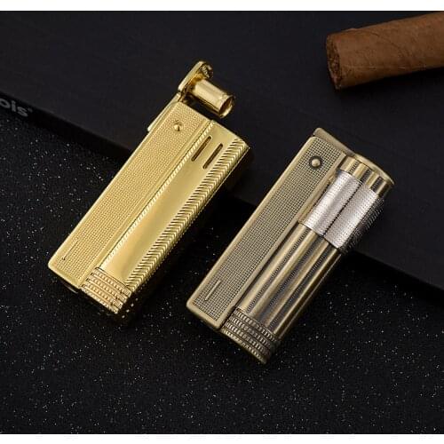 Metal Antique Old-fashioned Kerosene Machine Personality Creative Mens Nostalgic Grinding Wheel Open Flame Windproof Lighter