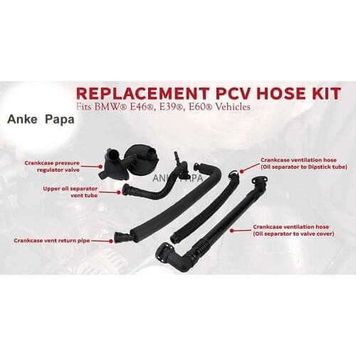 PVC Crankcase Vent Valve Oil Separator Hose Kit for BMW X3 X5 Z3 Z4 E46 E39 E60 E61 M52 M54 3 5 7 #11617533400, 11617533399