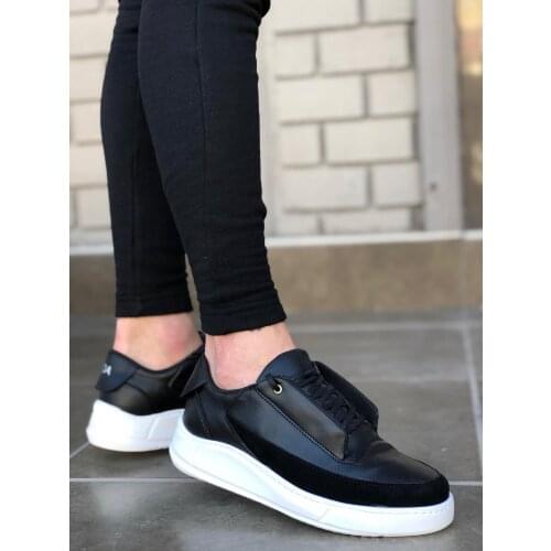 BA0115 BOA Thick Sole Hidden Lacing New Season Black White Bottom Men Shoes