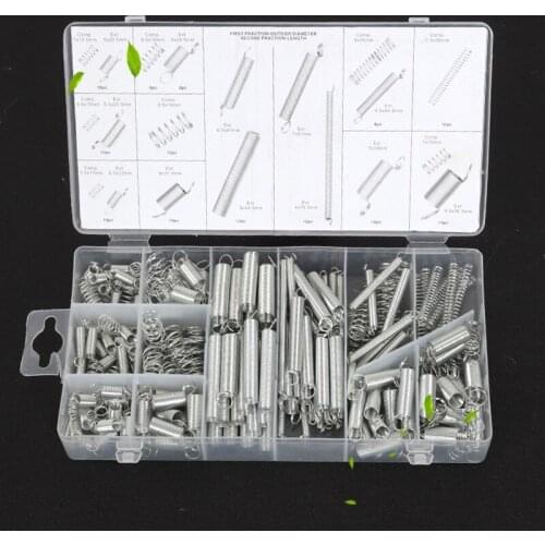 200pcs Spring tension pressure set stretch belt hook belt hook spring plastic box set hardware accessories DIY