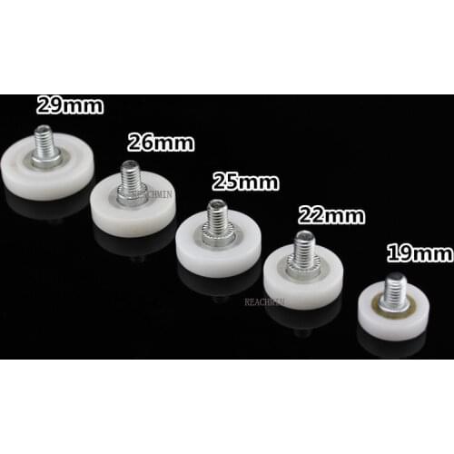 20PCS/LOT Diameter 19/22/25/26/29MM M6 Drawer bearing pulley wheels steel File cabinet door wheel Furniture moving nylon wheel