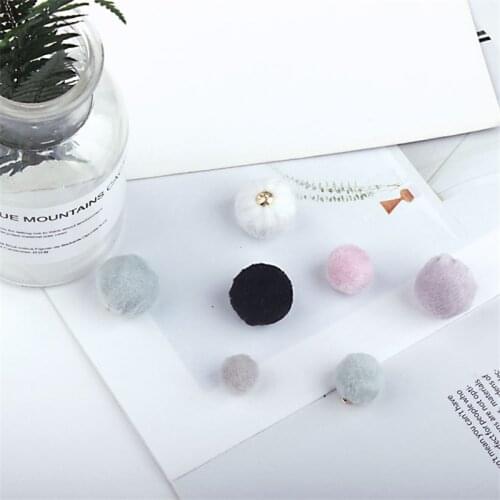 Wholesale 50PCs 12MM 16MM 20MM Chunky Round handmade Fabric Balls Beads Fit Girls Earring Necklace Bracelet Phone Chain Decor