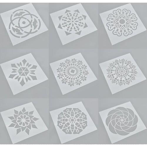 New 16Pcs/lot Plastic Painting Flower Theme Drawing Template Rulers Account Hand Craft DIY Album Stencils Home Decor Tools