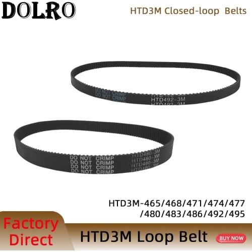 Arc HTD 3M Timing belt C=465 468 471 474 477 480 483 486 492 495 width 6/9/10/12/15/20mm Rubbe Closed Loop Synchronous pitch 3mm