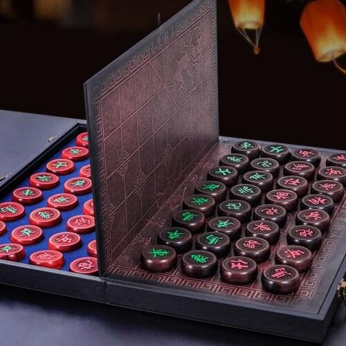 Luxury Chess Chinese Set Professional Wood Large Chess Retro Travel Family Games Gift Juegos De Mesa Intellectual Improvement