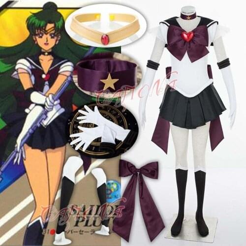 Sexy Dresses Sailor Gilrs Sailor Pluto Cosplay Costume Setsuna Meiou Kids Women Halloween Costume Pluse Size