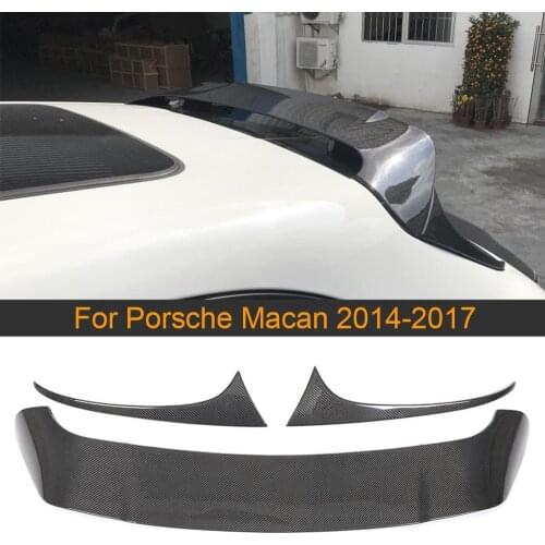 Car Rear Roof Spoiler Wing For Porsche Macan 2014 2015 2016 2017 Carbon Fiber Rear Trunk Boot Lip Wing Trunk Spoiler