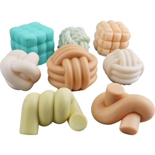 3D Knotted Yarn Ball Candle Silicone Mold Handmade Soy Wax Candle Mould Creativity Aromatherapy Household Decoration Craft Tools