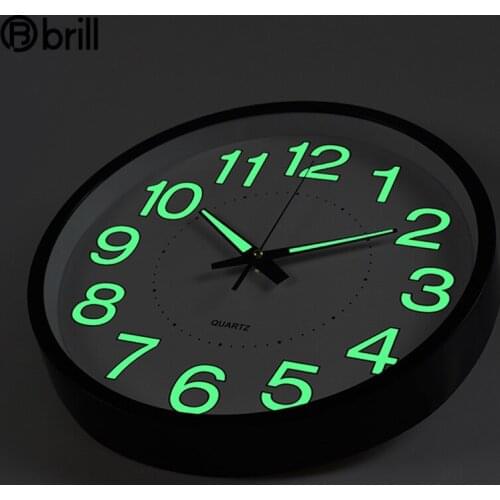 Luminous Night Light Wall Clock Modern Quartz Clocks Wall Home Decor Silent Bedroom Living Room Wall Watch Farmhouse Decor Gift