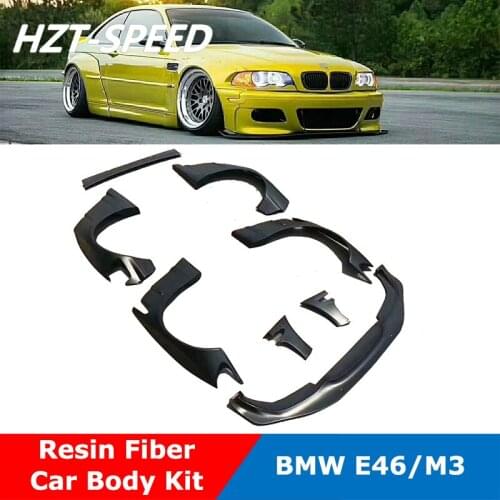 LB Type Resin Fiber Unpainted Car Body Kit Wheel Brow Front Lip Rear Spoiler For BMW E46 M3 Modify