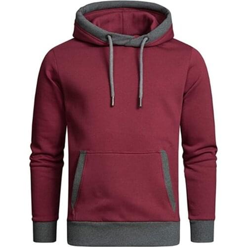 Mens Hooded Sweatshirt Pullover Spring Autumn Mens Casual Solid Fleece Hoodies Male Korean Fashion Loose Sports Trendy Hoody