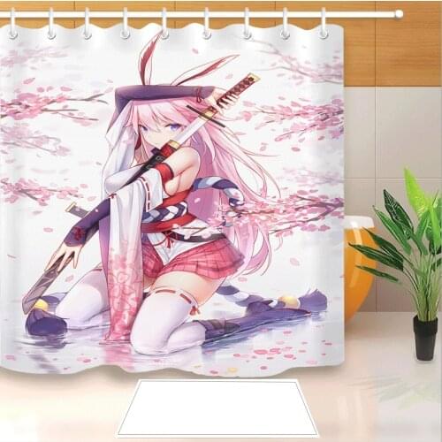 High Quality Anime Yae Sakura 3D Printed Shower Curtains Bath Products Bathroom Decor with Hooks Waterproof 02