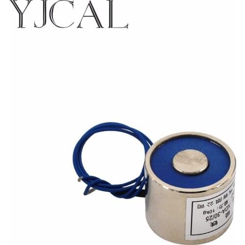YJ-30/25 DC 12V 24V Circular Micro Holding Electric Magnet Lifting 15KG Solenoid Sucker Electromagnet