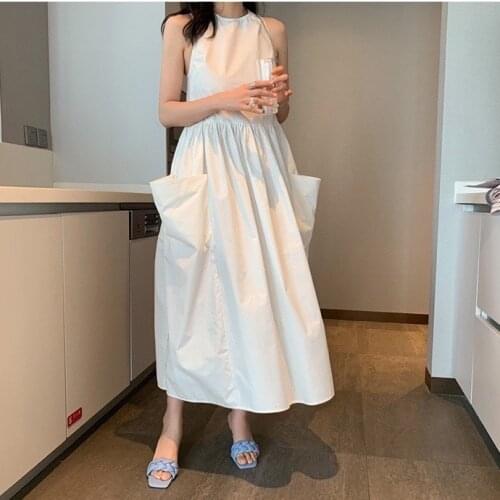 High 2021SS Summer Quality Women Fashion New Vest Long Dress 2 Color Rmsx 6.01