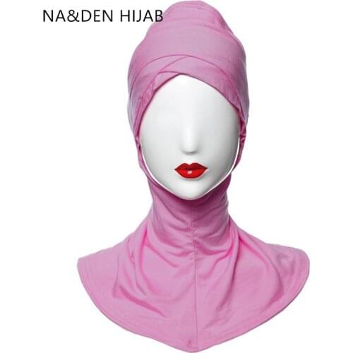 1PC Hot sale Islamic inner Cap Neck head bonnet Head wear neck cover Underscarf Women full cover Inner hat Muslim headscarf