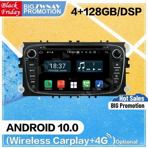 128GB Carplay Android 10.0 Car DVD Player for Ford black Mondeo 2008 2009 2010 2011 GPS Navi Auto Audio Radio Stereo Head unit