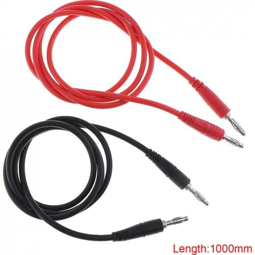 2pcs/lot 4mm Durable Banana Plug Cord to Test Hook Clip Probe Cable Lead Cable for Multimeter Test Equipment