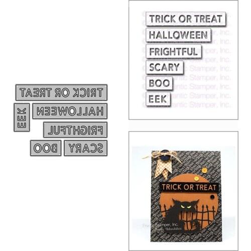 2021 New Reverse-cut Halloween Word Metal Cutting Dies for DIY Scrapbooking Decor and Card Making Paper Craft Embossing No Stamp