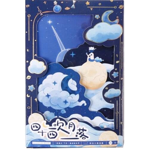 30 Pcs/Set Forty-four Moonsets Series Postcard INS Style Hollowed Greeting Cards Message Card Birthday Gift Card