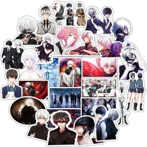 50pcs Classic Cartoon Tokyo Ghoul Sticker Cartoon Characters For Laptop Computer Skateboard Car Refrigerator Trunk Graffiti