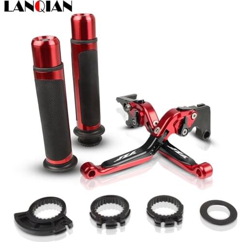 Motorcycle Accessories CNC Adjustable Brake Clutch Levers And Handle Grips With LOGO For YAMAHA YZF R6 YZFR6 1999 2001 2002-2004