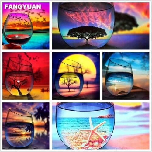Bottle Scenic Diy 5D Diamond Art Painting Accessories Beach Sea Full Drill Diamond Embroidery Mosaic Cross Stitch Kit Home Decor
