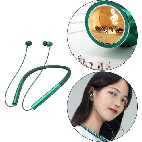 Bluetooth Headset Wireless Headphones Sports Stereo Neckband in-Ear Earbuds for Workout Running