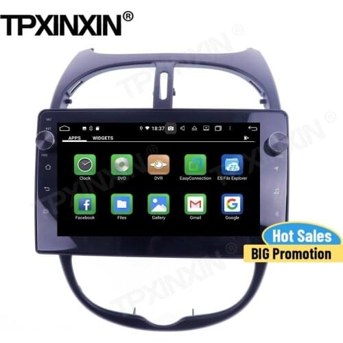Carplay Car Radio 2 Din Stereo Control Android For Peugeot 206 2000-2012 2013 2014 2015 2016 IPS GPS Player Auto Audio Head Unit