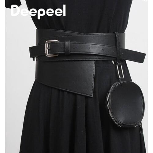 Deepeel 1pc 2.3-5.5-13.8cm *126cm Fashion Women Waistbag Decoration Cummerbunds PU Leather Luxury Female Waist Corset Belt CB770