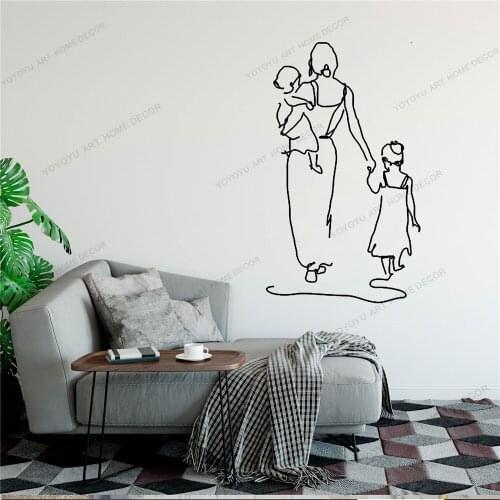 Line Draw Art Wall Sticker For Home Decor Living Room Fashion Wall Decals Valentines Removable Murals Wallpoof CX1470