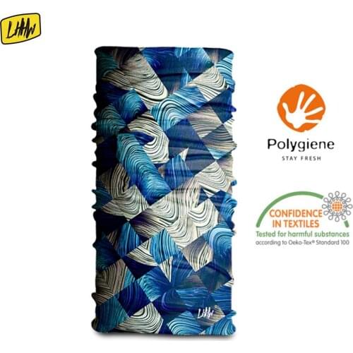 LHHW Polygiene 99.99% Antibacterial Bandana Ciclismo Fashion Headwear Quick Drying Headband Face Dust Mask Sport Magic Scarf