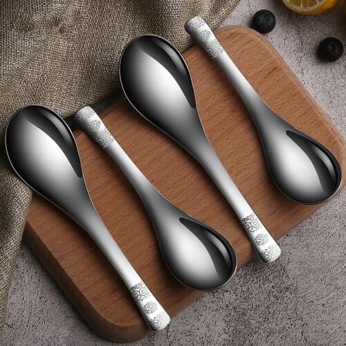 304 Stainless Steel Soup Spoon Deepen Thicken Large Capacity Small Spoon Creative Cinnerware 1