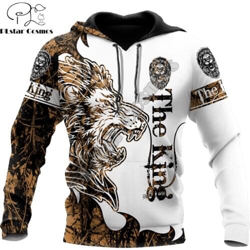 Animal Fashion Autumn Hoodies The Lion Tattoo 3D Printed Men Women Sweatshirt Unisex Zip Pullover Casual Jacket