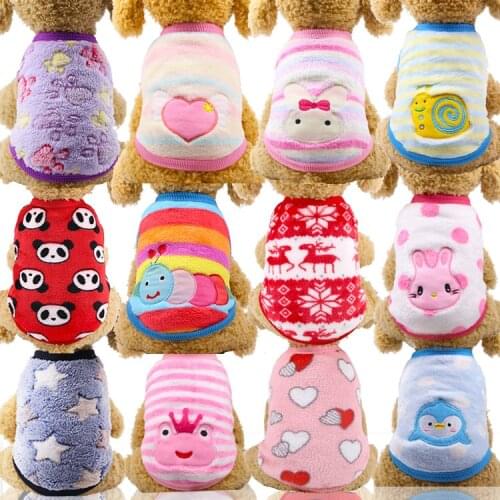 Cartoon Flannel Pet Clothes for Small Dog Clothes Pet Cats Dogs Clothing Costume Chihuahua Teddy Sweatshirt Winter Warm Pets Clo
