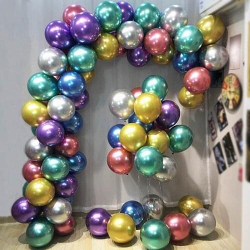 New 10pcs 12inch Metallic Chrome Birthday Party Latex Balloons Helium Air Balls for Wedding Birthday Party Decorations Supplies