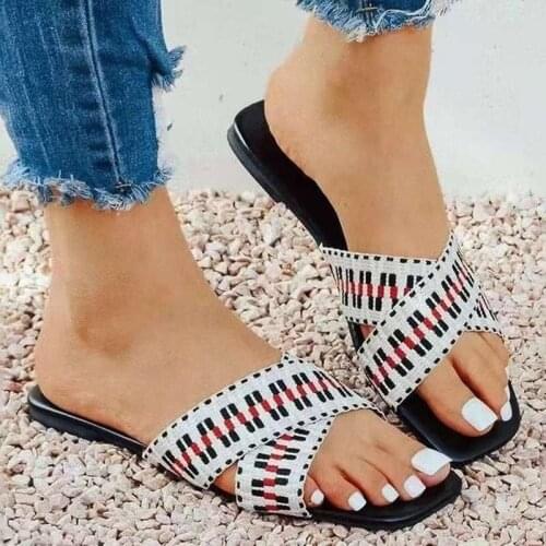2021 New Womens Casual Outdoor Ladies Open Toe Beach Slippers Female Fashion Woman Slippers Flats Womens Footwear Plus Size 43