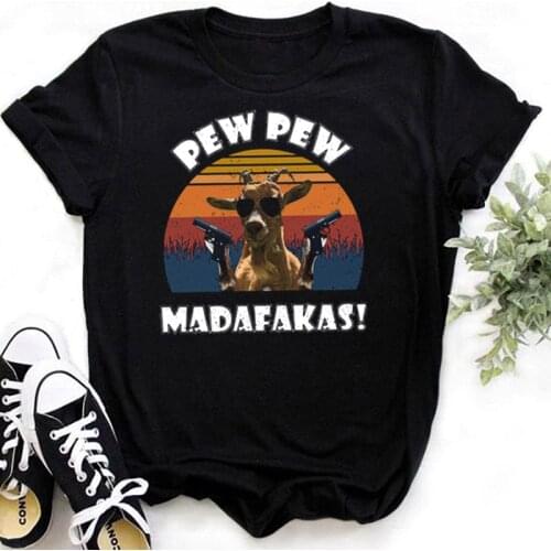 New Harajuku T-shirt Pew Pew Madafakas T Shirt Casual Short Male Tops Men Clothes Streetwear Camisetas Hombre Unisex Cotton Tees